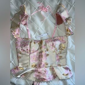 V.chapman The Provence corset top in Baroque Floral